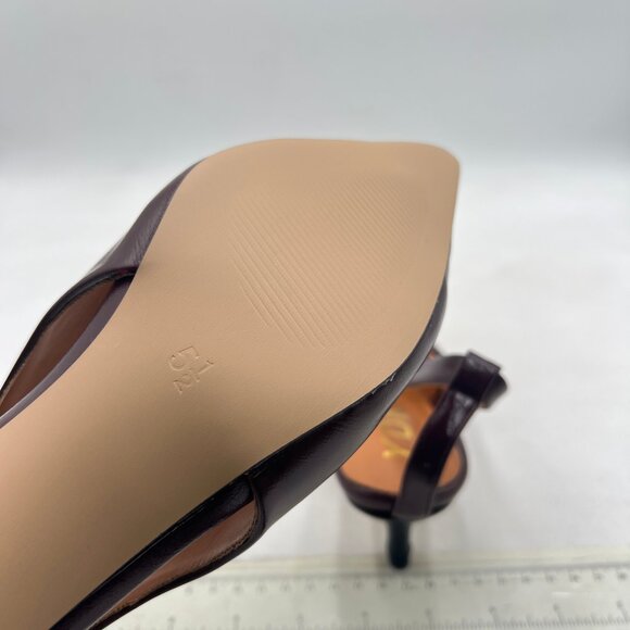 YDN Wine Sexy Pointed Toe Low Heels Cutout Shoes Wedding Party - Picture 5 of 7